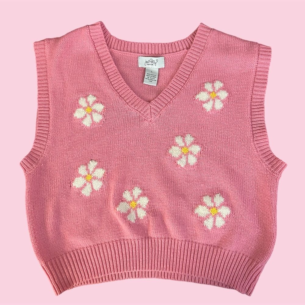 Pink floral vest